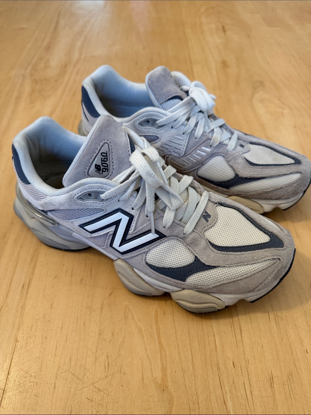 New Balance Gray and Navy 9060 Athletic Sneakers